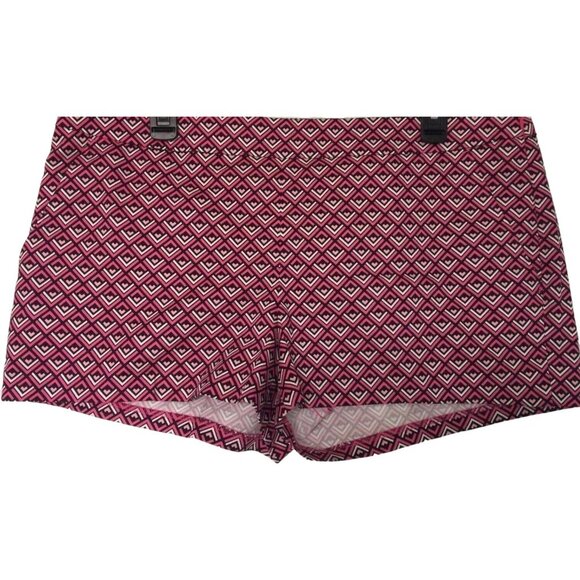 Express Shorts Womens Sz 8 Pink Black White Diamond Geo Stripe Print 2.25"inseam - Picture 3 of 7